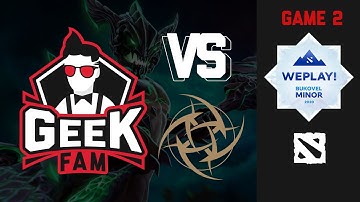 GEEK FAM vs NiP - Game 2 Full Game | WePlay! Bukovel Minor 2020 | Dota2