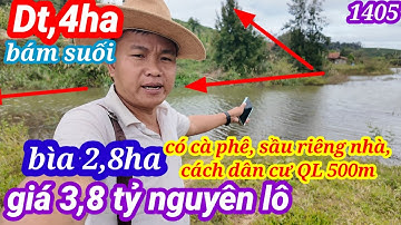 Bán vườn 4ha bám suối lớn có 3.000 cây cà phê,  nhà điện cách QL dân cư 500m xã sơn lang huyện kbang