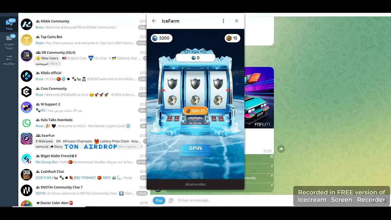 new free airdrops telegram ( drft party , icefarm and gold eagle ) | أيردروبات مجانية