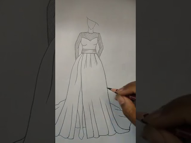 Gown sketch ( fashion illustration) #pencilsketch #illustration #drawing