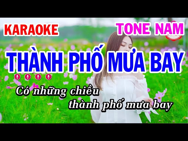 Karaoke Thành Phố Mưa Bay Tone Nam Nhạc Sống Dễ Hát | Mai Thảo Organ class=