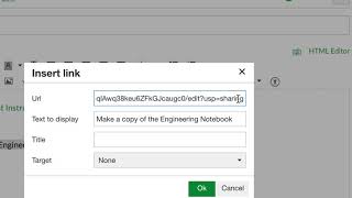 Adding Google links to Canvas assignment description as both view only and force a copy