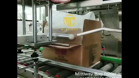 Bag folder and case sealer one piece machine Box erector bag inserter bag in box inserting machine