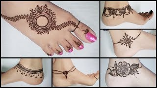 Best anklets feet mehndi design | Easy & beautiful feet mehndi design for beginners