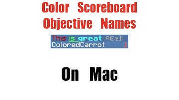 Minecraft - Color Scoreboard Objective Names with NBT-Explorer (Mac)