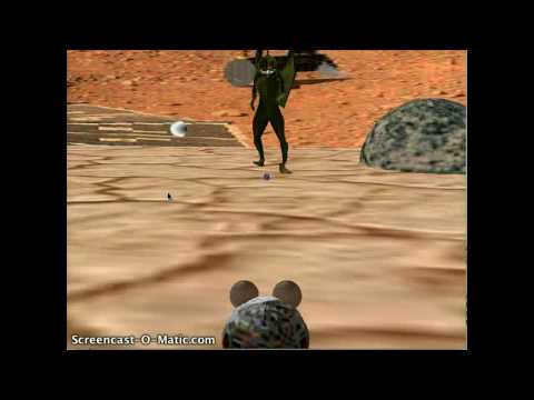 Monster and crashing rocks
