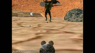 Monster and crashing rocks