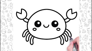 How To Draw A Cute Crab Easy Cute Drawings