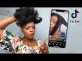 Testing Tik Tok Natural Hairstyle on 4c Hair 🙈