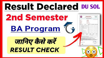 SOL BA PROG Second Semester Result Declared 2023 | Sol BA PROG 2nd Semester Result Declared 2023