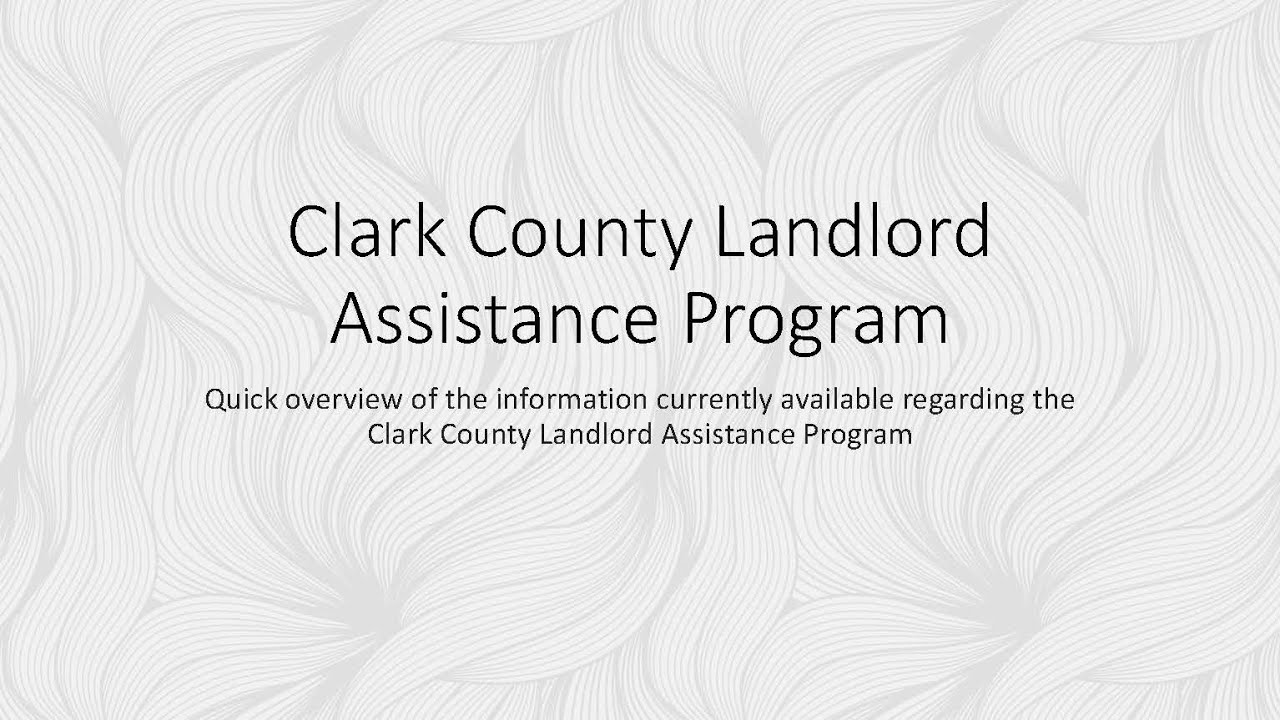Clark County Landlord Assistance Program Overview YouTube