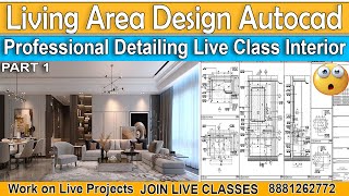 Live Class Interior Autocad (LIVING AREA DESIGN) viral cadd viralvideo design interiordesign d