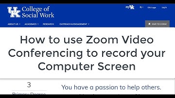 How to Record a Screencast / Computer Screen with free Zoom video conferencing software