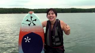 Stephanie learning to wake surf with Allatoona Adventures