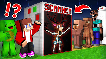 JJ and Mikey Used a Giant Scanner to Identify The Deer - Maizen 99 Day in the Forest in Minecraft