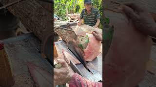 menggergaji kayu mahoni‼️ serkel rakitan