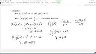 Operations with and Composition of Functions