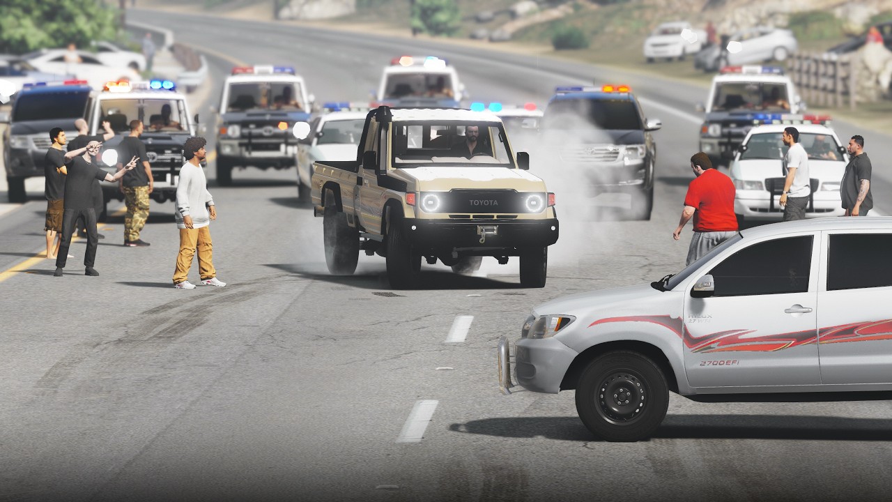 الدوريات تحاصر راعي الهايلوكس و لكن كلما اقتربو منه يفاجئهم || فلم هجوله || قراند 5