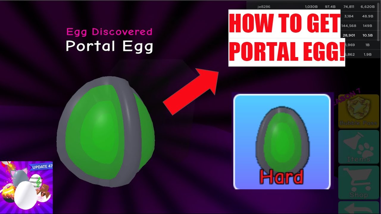 How To Get The Portal Egg In Bubble Gum Simulator Roblox Youtube - roblox magnet simulator purple egg under bridge