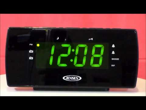 Jensen JCR-230 Auto Set Dual Alarm Clock Radio - YouTube
