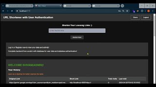 Full-Stack MERN URL Shortener with User Activity History and Stateless Authentication | Demo