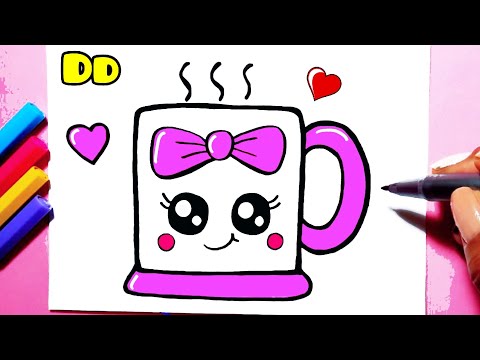 CUTE MUG How to draw cut mug Kawaii ❤ Dibujos Desenhos Kawaii, Desenhos  para Desenhar 