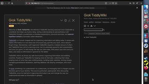 Experience TiddlyWiki Fluency: Creating a Reading List