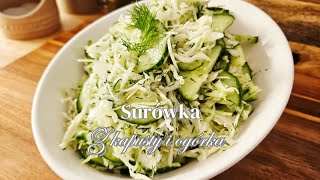 Surówka z białej kapusty i ogórka