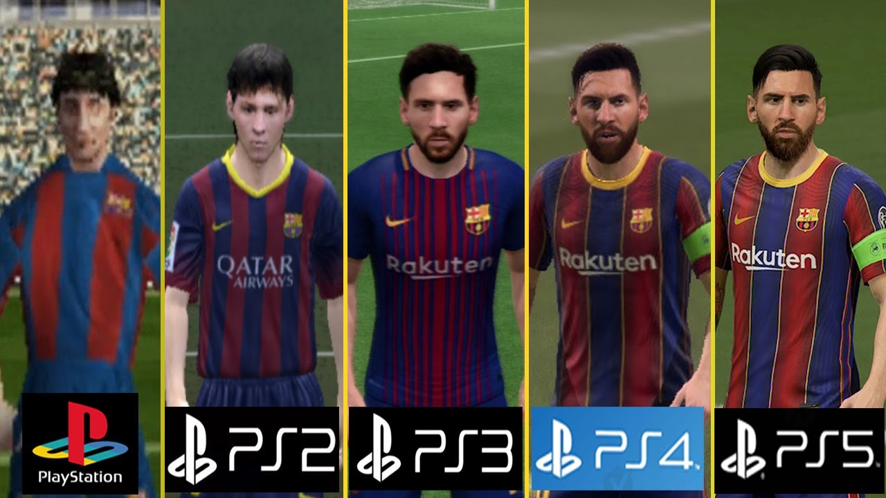 Ps1 Vs Ps2 Vs Ps3 Vs Ps4 Vs Ps5 Graphics And Gameplay Comparison Fifa Series Youtube