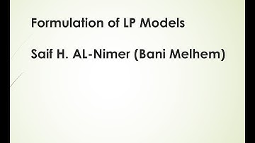 Formulation of Linear Programming Models part 1 شرح
