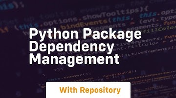 python package dependency management