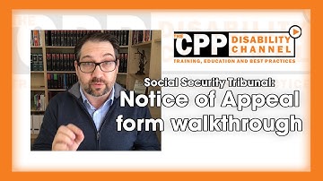 Social Security Tribunal | Notice of Appeal form walkthrough