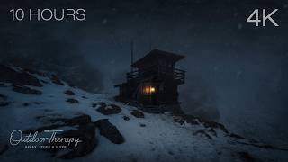 Snowfall at the Remote Ranger Station | Winter Wind & Deep Snow for Sleep | 10 HOURS (4K) screenshot 3