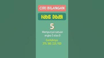 Ciri Bilangan Habis Dibagi #shorts #mathtricks