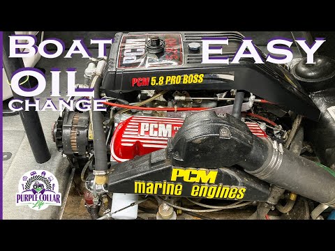 Inboard boat engine oil change Nautique Ford 351 5.8 Pro Boss PCM