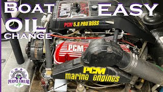 Inboard boat engine oil change Nautique Ford 351 5.8 Pro Boss PCM