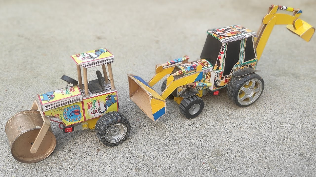 How to make JCB at Home from Matchbox | DIY JCB Backhoe Loader | Mini JCB Science Project