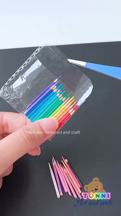 Cute mini color pencil #shorts #tonniartandcraft #love #diy #craft #art