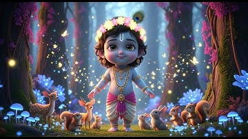 "Shri Krishna Govind Hare Murari | Sleep Music for Kids with Baby Animals | Lullaby"