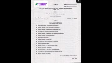 BBA Financial Accounting Previous Year Question Paper 2023 #calicutuniversity