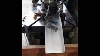 Sheet metal stamping progressive die. Punching and cutting on eccentric Press 63T