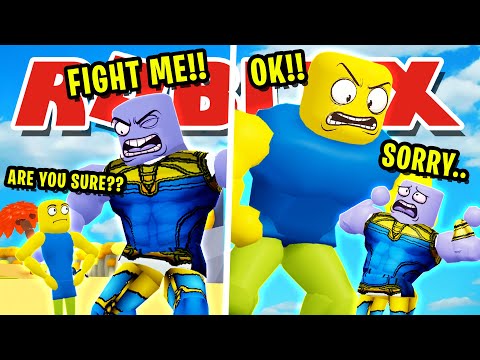 Noob Disguise Trolling Max Size Thanos Vs Noob Ghost In Roblox Lifting Simulator Venom Reveal Youtube - video search for roblox thanos baby