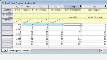 Basic Row-Wise Statistics in Origin