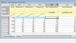Basic Row-Wise Statistics in Origin
