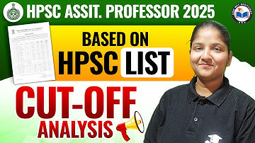 HPSC Assistant Professor 2025 | Based on HPSC List | Category-Wise Cut-Off Analysis