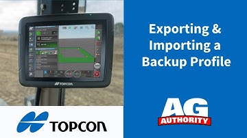 Topcon X Series Monitors - Exporting & Importing a Backup Profile