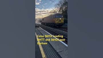 Colas 56113 Leading RHTT and 56105 Past Durham Nunthorpe - Carlisle yard Colas Rail