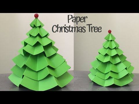 How To Make Paper Christmas Tree / Making Paper Xmas Tree Step By Step / DIY Paper Crafts