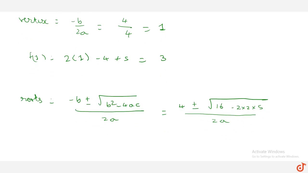 Draw The Graph Of The Polynomial F X 2x 2 4x 5 Youtube