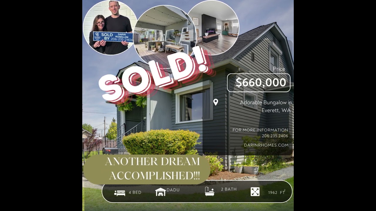 Another Dream Accomplished!!! Home sold in Everett.  A great listing!